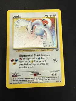 Pokemon TCG Neo Genesis Lugia Unlimited Holo Rare Card 9/111 2000 - Image 1