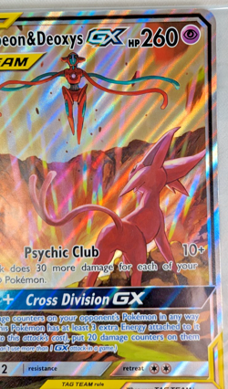 Pokemon - Tag Team - Espeon & Deoxys GX - SM240 Black Star Promo - Oversized - Image 3