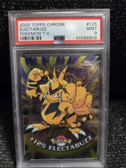PSA 9 2000 Pokemon Game Topps Chrome Electabuzz TV Rare Base Series 2 MINT GEM - Image 1