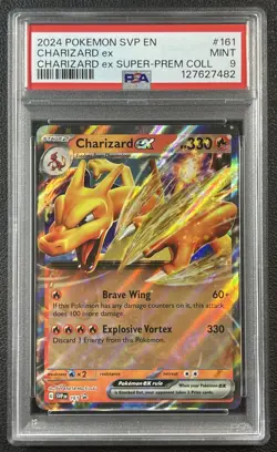 CHARIZARD EX PSA 9 2024 POKEMON SVP EN #161 SUPER PREMIUM COLLECTION 7482 - Image 1
