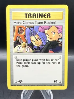 Pokemon 1999-2000 Here Comes Team Rocket! 1st Edition Rocket Raw Card Non Holo - Image 1