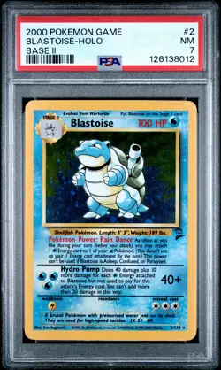 2000 POKEMON BASE SET 2 #2 BLASTOISE-HOLO PSA 7 - Image 1
