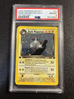Pokemon Dark Magneton TCG 11/82 1st Edition PSA 8! NM-MT - Image 1