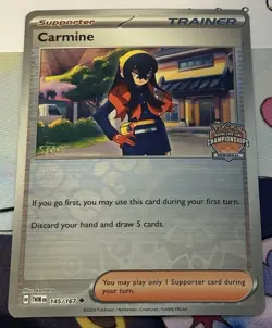 Pokemon TCG Carmine 145/167 Staff Regional Championships Promo - Image 1