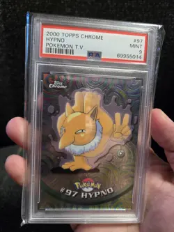 PSA 9 2000 Pokemon Game Topps Chrome Hypno TV Rare Base Series 2 MINT GEM - Image 3