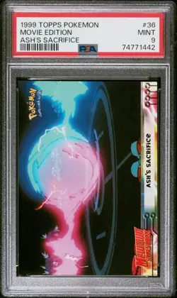 1999 TOPPS POKEMON THE MOVIE EDT ASH'S SACRIFICE #36 MOVIE EDITION PSA 9 - Image 1