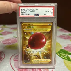 2024 POKEMON SWSH EN SWORD & SHIELD FULL ART GOLD 213/202 AIR BALLOON PSA 10 - Image 1