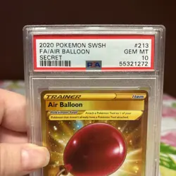 2024 POKEMON SWSH EN SWORD & SHIELD FULL ART GOLD 213/202 AIR BALLOON PSA 10 - Image 4
