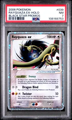2006 POKEMON BLACK STAR PROMOS #039 RAYQUAZA EX-HOLO PSA 7 - Image 1