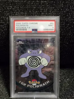 PSA 9 2000 Pokemon Game Topps Chrome Poliwrath TV Rare Base Series 1 MINT GEM - Image 1