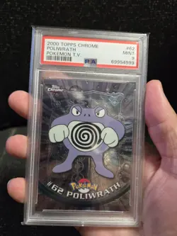 PSA 9 2000 Pokemon Game Topps Chrome Poliwrath TV Rare Base Series 1 MINT GEM - Image 3