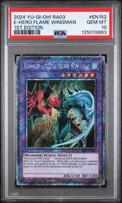 2024 YU-GI-OH! RA03-QUARTER CENTURY BONANZA ELEMENTAL HERO FLAME WINGMAN PSA 10 - Image 1
