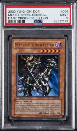 2003 YU-GI-OH! DCR-DARK CRISIS 1ST ED #066 MEFIST THE INFERNAL GENERAL PSA 9 - Image 1