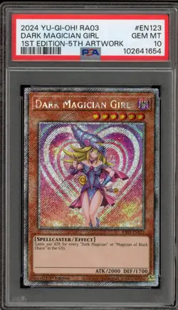 Yu-Gi-Oh! Dark Magician Girl 1st Edition 5th Artwork RA03-EN123 PSA 10 Gem Mint - Image 1