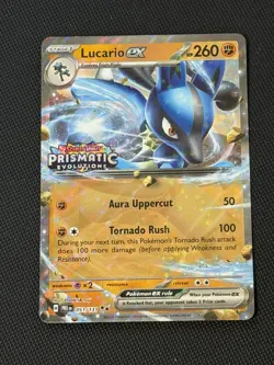 Lucario Ex - 051/131 Pokemon Stamped Prismatic Evolutions Double Rare Promo Card - Image 1