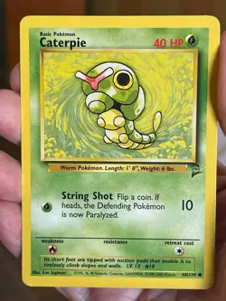 POKEMON CATERPIE 68/130 COMMON BASE SET 2 LP-MOD CARD - Image 1