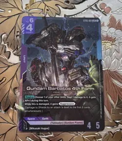 Gundam Card Game Gundam Barbatos 4th Form ST05-001 LR AUC 1 - Image 1