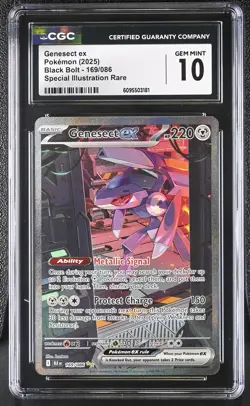 CGC 10 Genesect ex 169/086 Special Illustration Rare Black Bolt Pokemon Card - Image 1