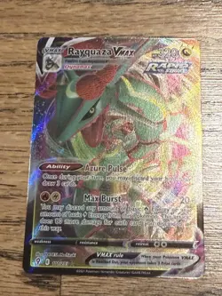 Pokemon TCG Evolving Skies Rayquaza VMAX Holo Full Art Card 111/203 Ultra Rare - Image 2