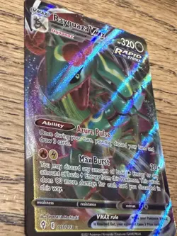 Pokemon TCG Evolving Skies Rayquaza VMAX Holo Full Art Card 111/203 Ultra Rare - Image 3