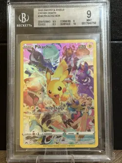 Pokemon Pikachu Holo Crown Zenith Secret Rare Card 160/159 CGC 9 Mint - Image 1