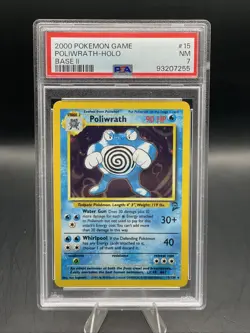 PSA 7 Poliwrath Base Set 2 15/130 Unlimited Pokemon Card - Image 1