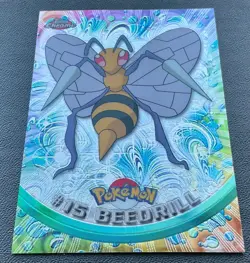 Pokemon #15 Beedrill Card Foil Holo Topps Chrome 2000 TV Animation Series 1 - Image 1