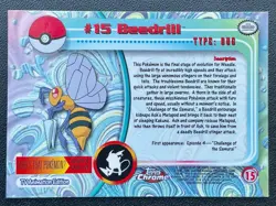 Pokemon #15 Beedrill Card Foil Holo Topps Chrome 2000 TV Animation Series 1 - Image 3