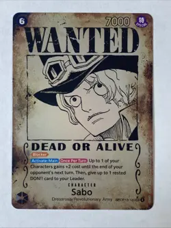 SABO Wanted Poster Card SEC SP OP13-120 Carrying On His Will English Alt Art *hl - Image 1