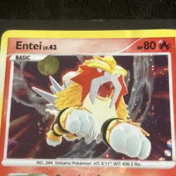 Pokemon Entei TCG Secret Wonders Holo Card 4/132 LP/MP - Image 2