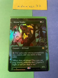 MTG Double Masters Bloom Tender #366 Borderless Foil Near Mint NM Rare Magic 2X2 - Image 1