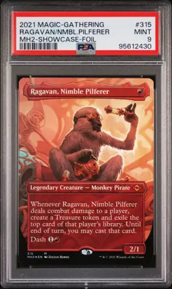 2021 MTG MODERN HORIZONS 2 SC-FOIL #315 RAGAVAN, NIMBLE PILFERER PSA 9 - Image 1
