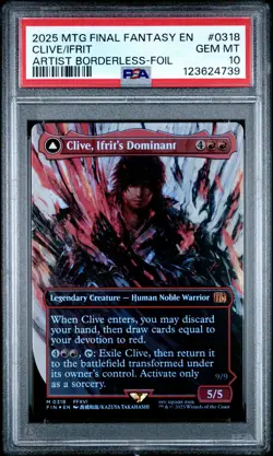 4739 Clive Ifrit Dominant 2025 MTG Final Fantasy #0318 Artist Foil PSA 10 - Image 1