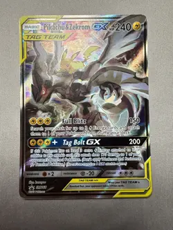 Pokemon TCG Pikachu & Zekrom GX Black Star Promo Card SM168 NM/LP - Image 2