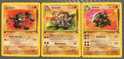 Pokemon TCG Fossil Geodude 47/62 Graveler 37/62 Golem 36/62 First Edition - Image 1