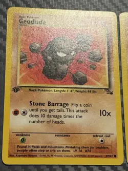 Pokemon TCG Fossil Geodude 47/62 Graveler 37/62 Golem 36/62 First Edition - Image 2