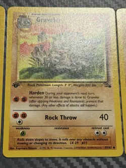 Pokemon TCG Fossil Geodude 47/62 Graveler 37/62 Golem 36/62 First Edition - Image 3