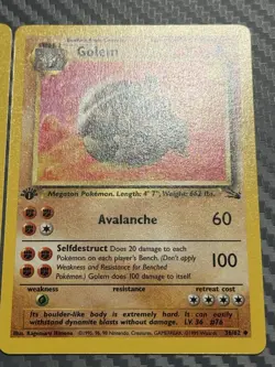 Pokemon TCG Fossil Geodude 47/62 Graveler 37/62 Golem 36/62 First Edition - Image 4