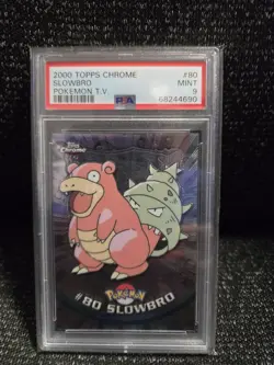 PSA 9 2000 Pokemon Game Topps Chrome Slowbro TV Rare Base Set Series 2 MINT GEM - Image 1