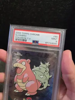 PSA 9 2000 Pokemon Game Topps Chrome Slowbro TV Rare Base Set Series 2 MINT GEM - Image 3