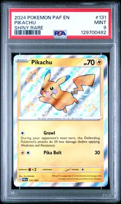2024 Pokemon Pikachu Shiny Rare PAF EN-Paldean Fates 131 PSA 9 - Image 1