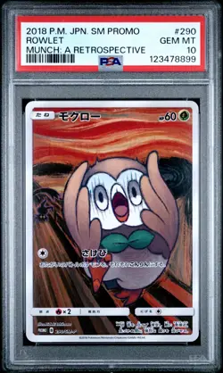 2018 POKEMON JPN SM PROMO MUNCH: A RETROSPECTIVE #290 ROWLET PSA 10 - Image 1