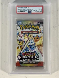 Pokemon SV Prismatic Evolutions Vaporeon Jolteon Flareon Booster Pack PSA 9 Mint - Image 1