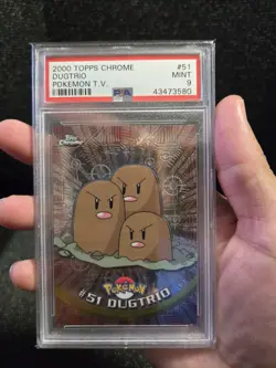 PSA 9 2000 Pokemon Game Topps Chrome Dugtrio TV Rare Base Set Series 1 MINT GEM - Image 3