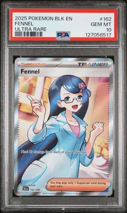 2025 POKEMON BLK EN-BLACK BOLT ULTRA RARE #162 FENNEL PSA 10 - Image 1