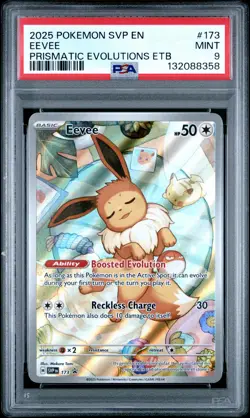 2025 POKEMON SVP PRISMATIC EVOLUTIONS ETB PROMO #173 EEVEE PSA 9 - Image 1