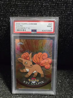 PSA 9 2000 Pokemon Game Topps Chrome Vulpix TV Rare Base Set Series 1 MINT GEM - Image 1
