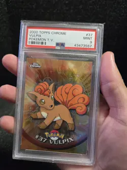 PSA 9 2000 Pokemon Game Topps Chrome Vulpix TV Rare Base Set Series 1 MINT GEM - Image 3