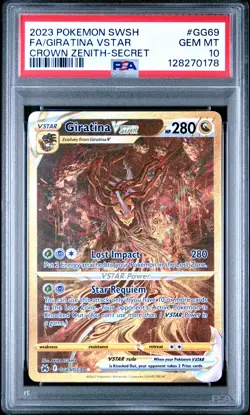 2023 POKEMON SWORD & SHIELD CROWN ZENITH SECRET FULL ART/GIRATINA VSTAR PSA 10 - Image 1