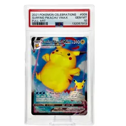 2021 POKEMON CELEBRATIONS #009 FULL ART/SURFING PIKACHU VMAX PSA 10 - Image 1